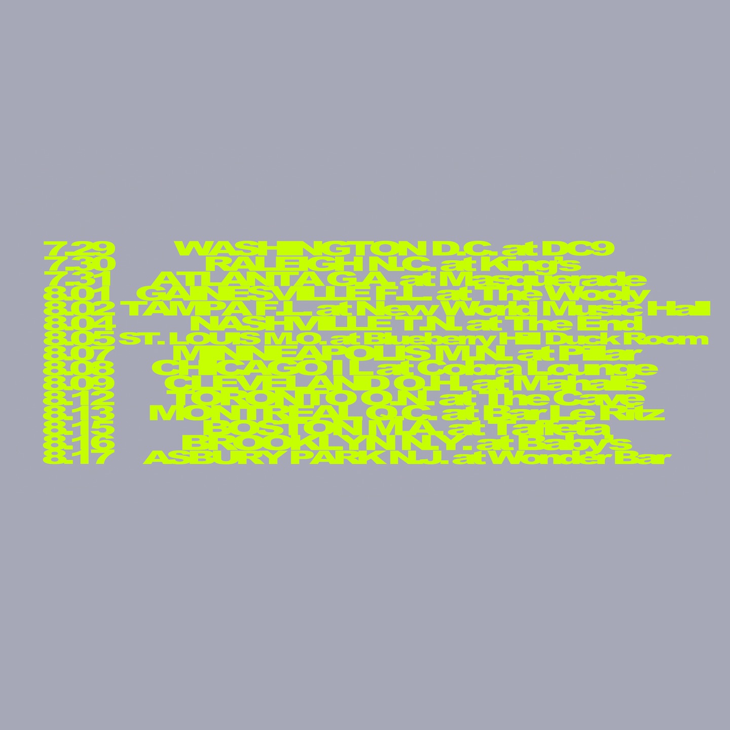 Bay Faction New Perfection Tour Poster 2025